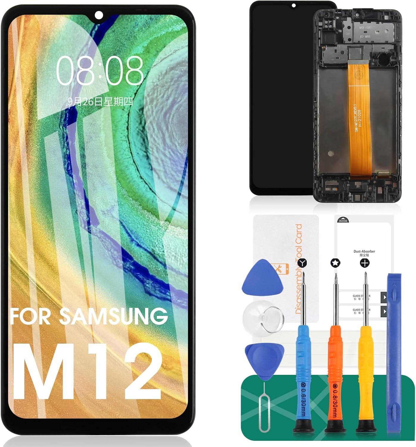 Samsung Galaxy M12 LCD Display Screen Replacement – 6.5" HD+ Touch Panel Digitizer