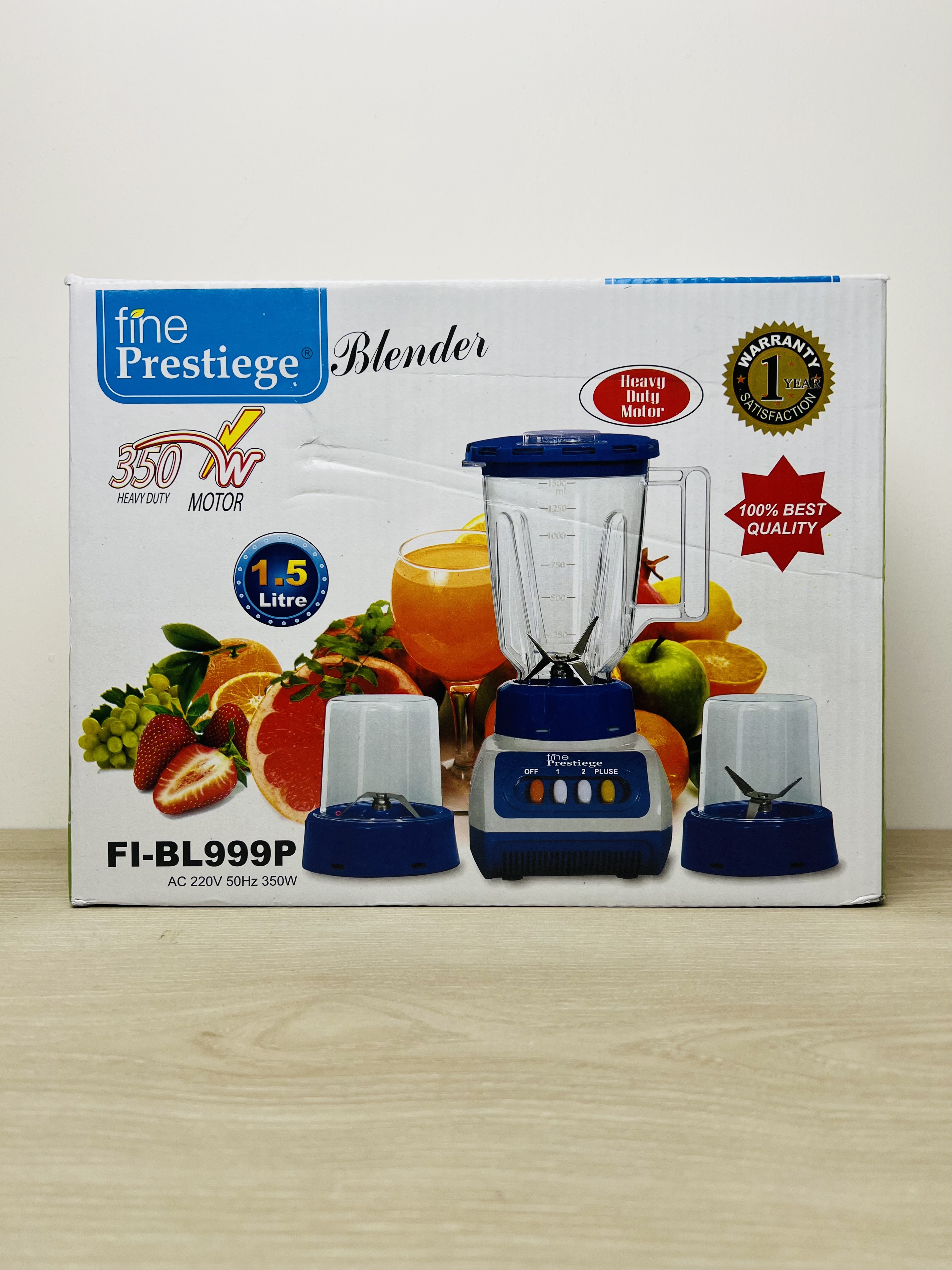 Fine Prestige 3-in-1 Blender – Powerful 350W Copper Motor | Juice, Spice & More!