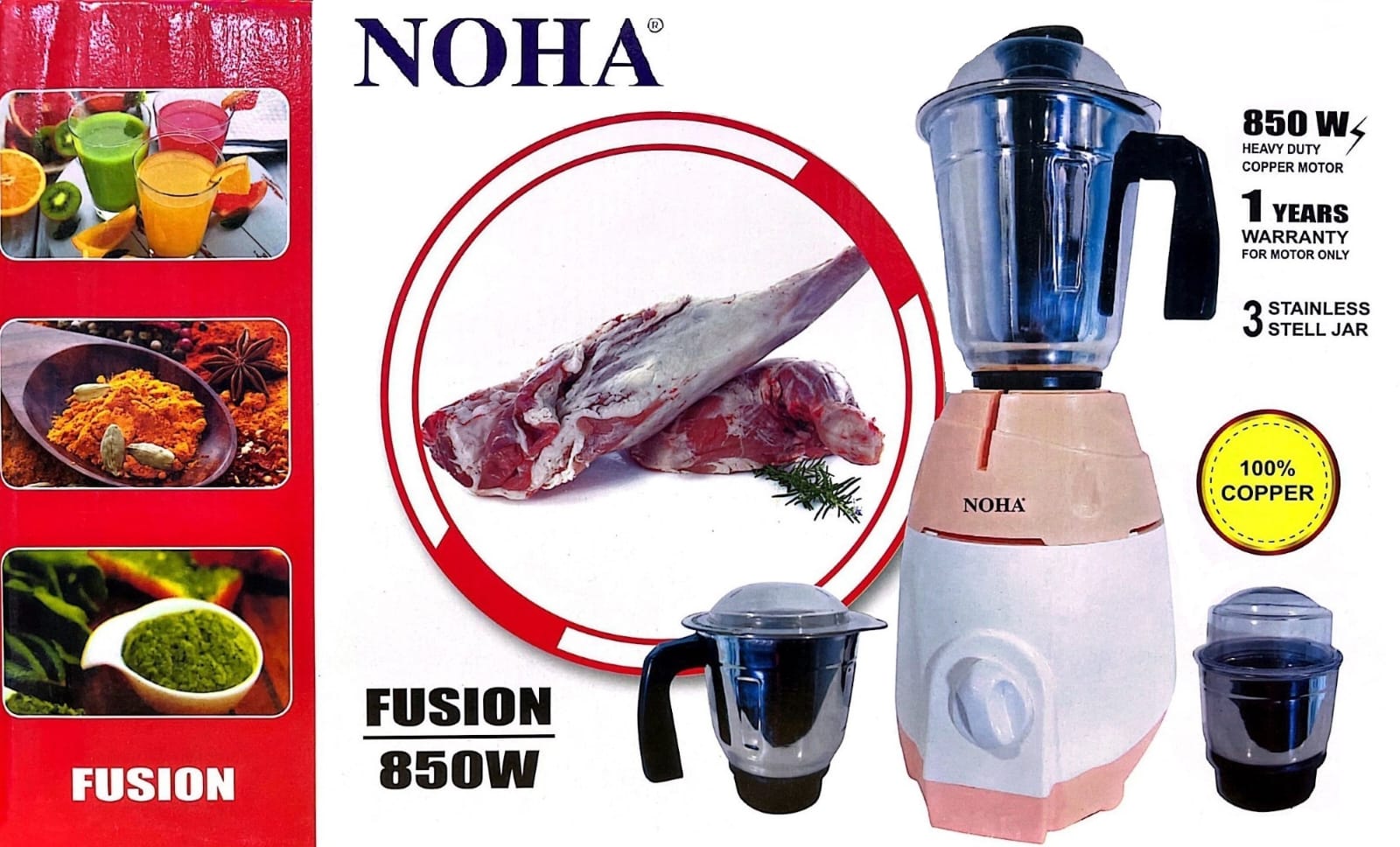 NOVA Fusion 850W Electric Mixer Grinder
